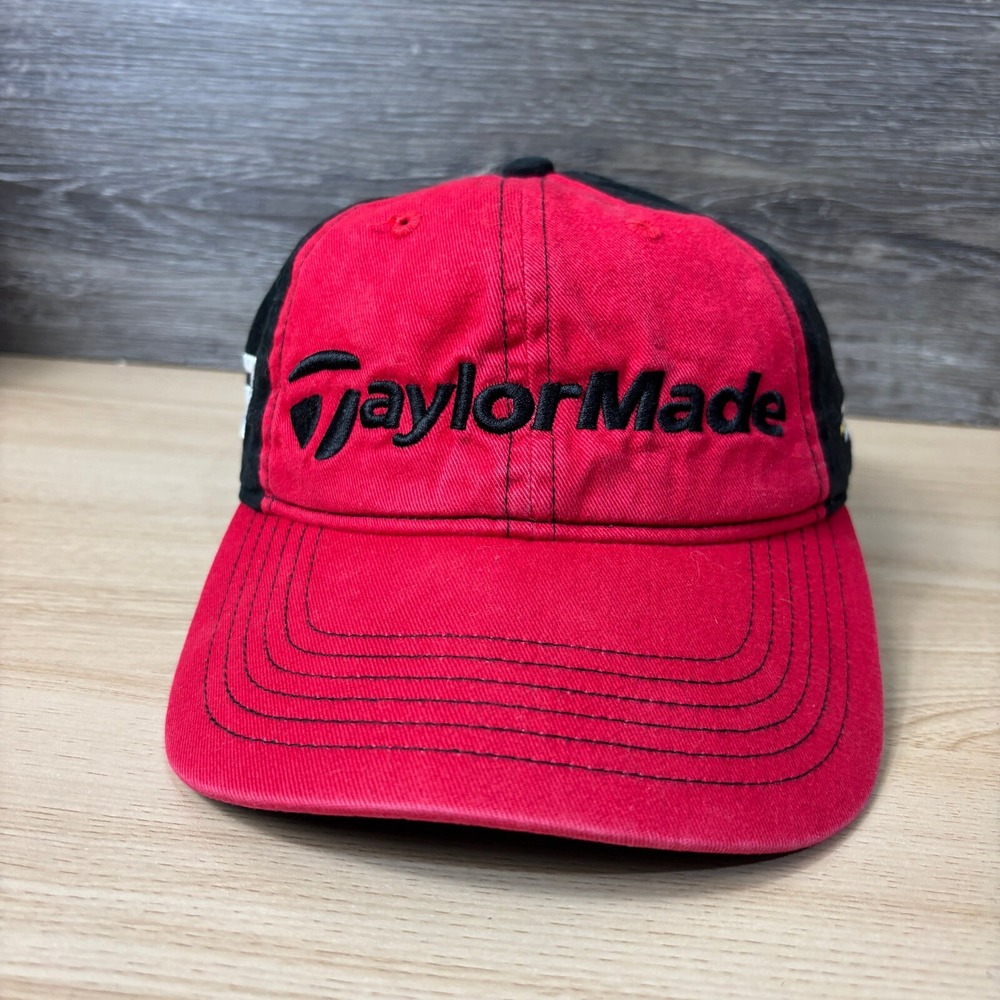 Taylormade Hat Cap Strap‎ Back Youth Red Black Burner Golf Golfing